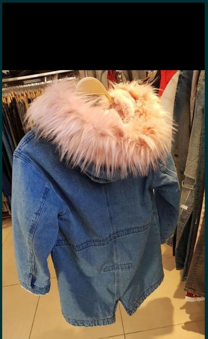 Теплая джинсовая парка