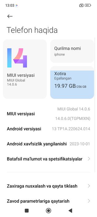 redmi 13C kafolati bilan