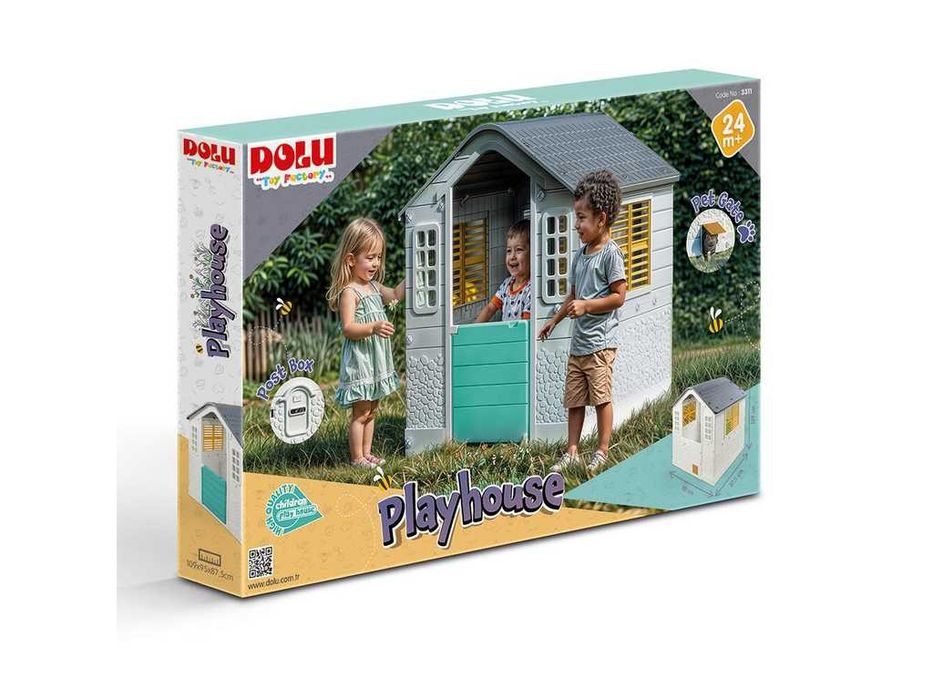 НОВА! Dolu детска къща за игра Playhouse 3311 с врата и кутия за писма 24м+