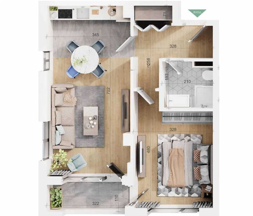 Продава се Двустаен апартамент в Пловдив, Тракия - 70 кв.м за 1422 €/кв.м - Снимка #1