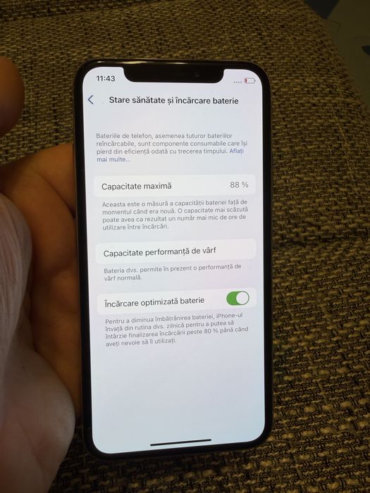 iPhone X silver 256 gb  88% baterie grad B