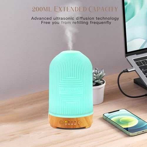 Нов Керамичен арома дифузер 200 мл LED, ултразвуков овлажнител за стая