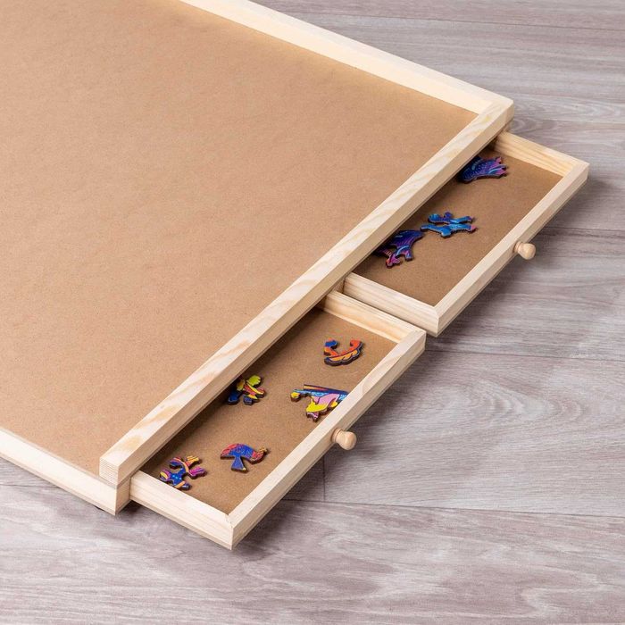 Suport pentru puzzle din lemn cu 4 sertare pana la 1500 piese 89x69cm