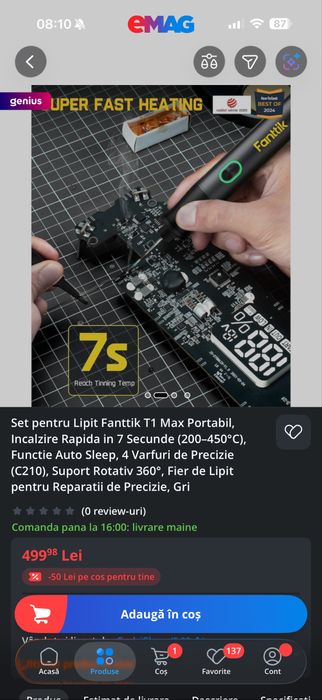 Ciocan de lipit nou doar desigilat