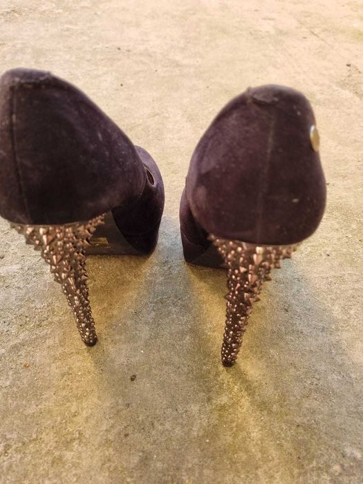 Pantofi cu platforma, negri, marimea 38