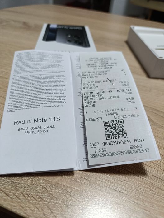 Redmi note14s с гаранция