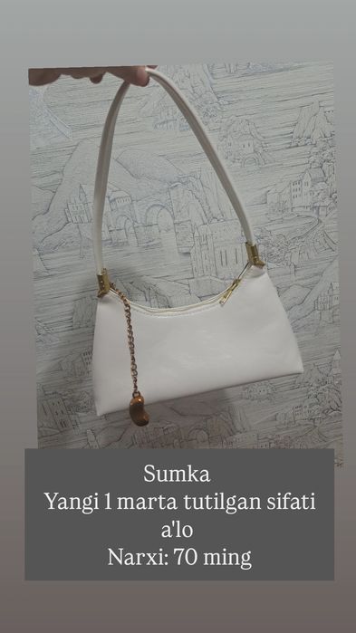 Sumka oq rangda judayam chiroyli