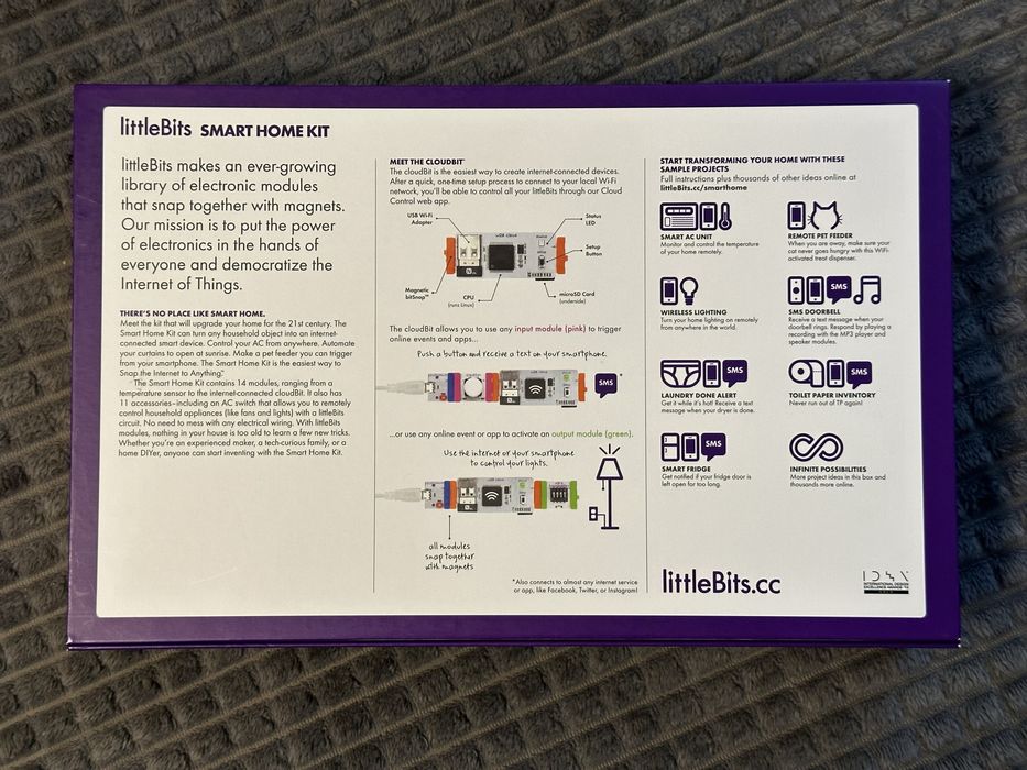 Jucarie littleBits Smart Home Kit (14 bits + 11 accesorii)