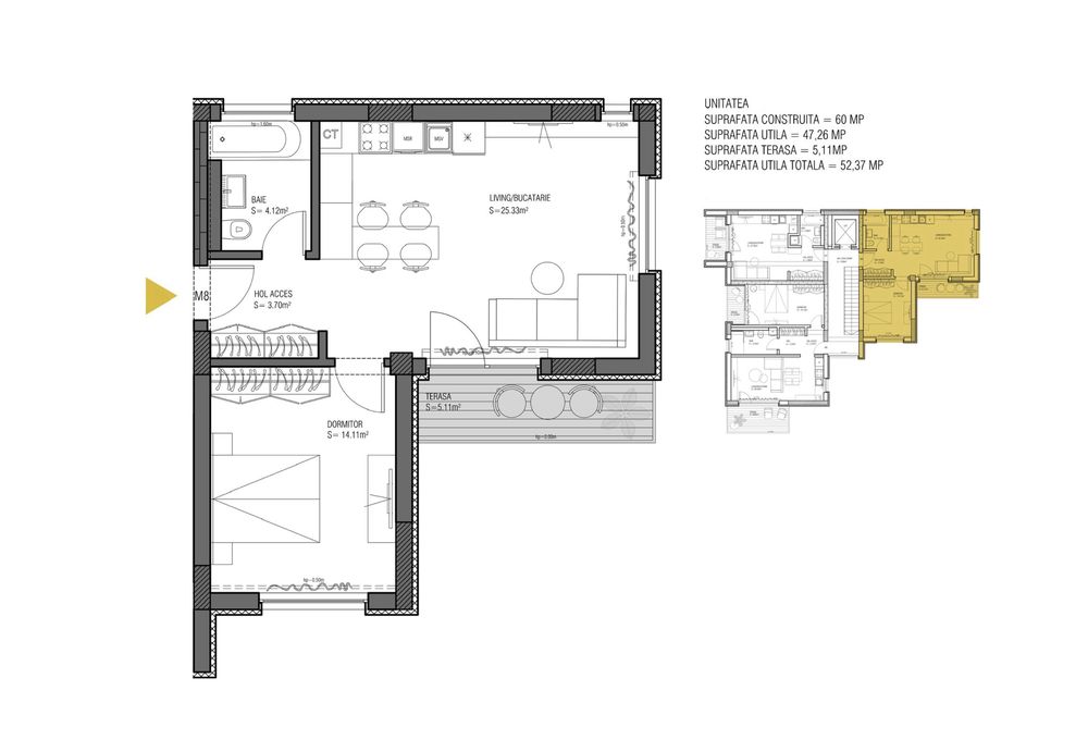 Apartament 2 camere finisat complet + Parcare inclusă