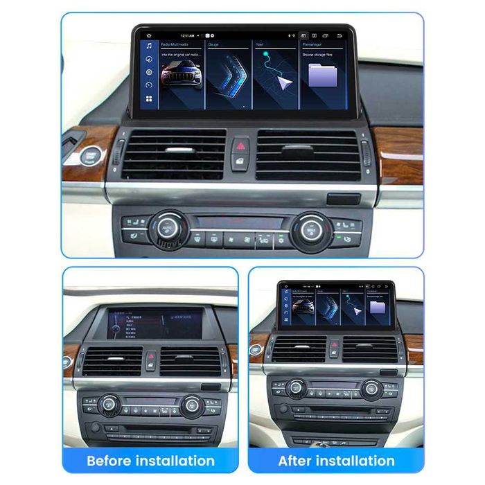 Navigatie Bmw X5 X6 E70 E71 Android 14 4/8 GB RAM Carplay Sim + Camera