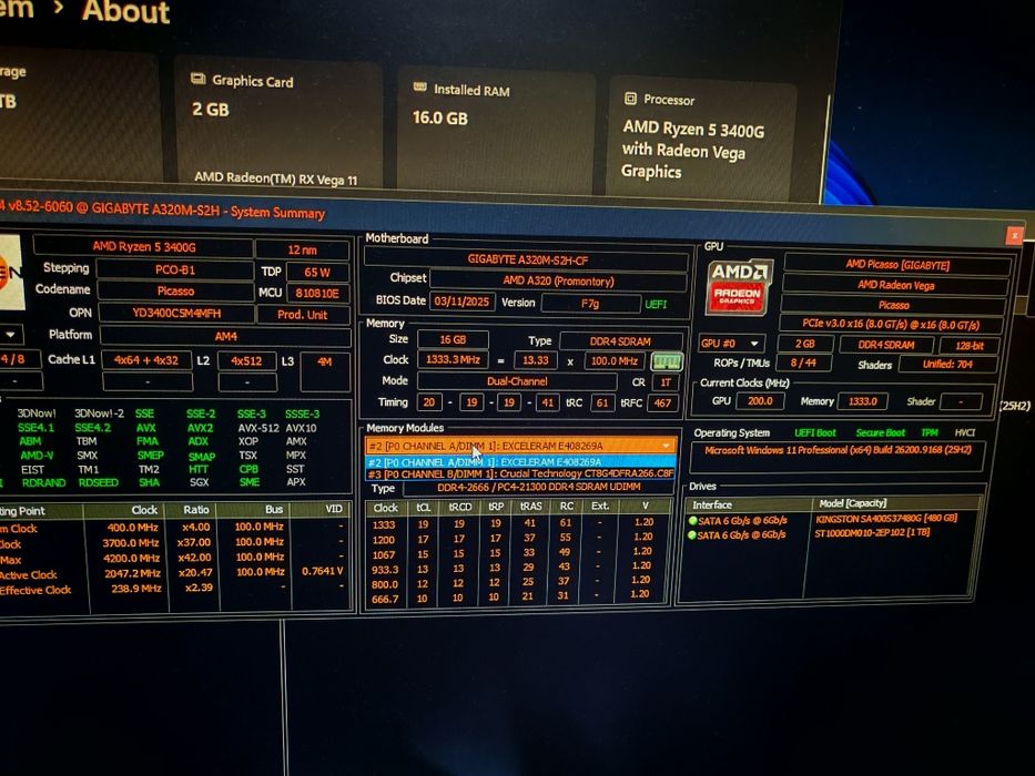 Vând PC Ryzen 5  +ssd