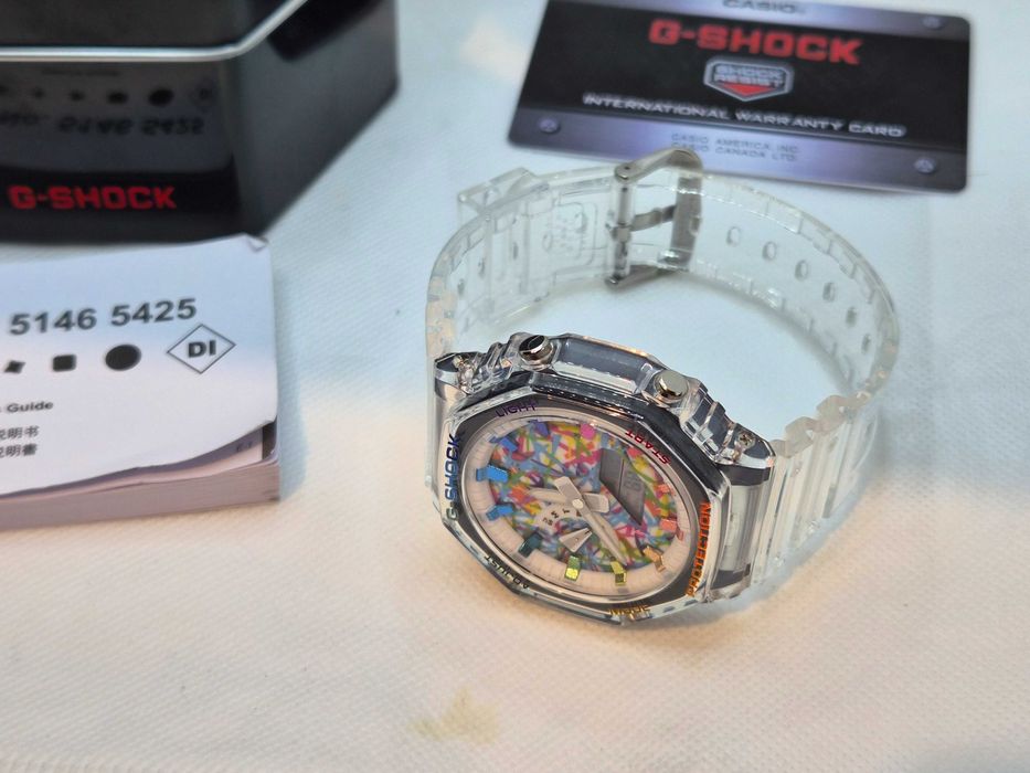 Ceas Sport Casio g shock ga 2100 BM jellyfish ,paint Multicolor , Nou,Garantie 2 ani