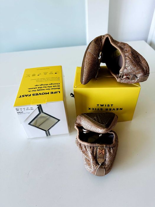 Balerini Butterfly Twists - aurii, marimea 37