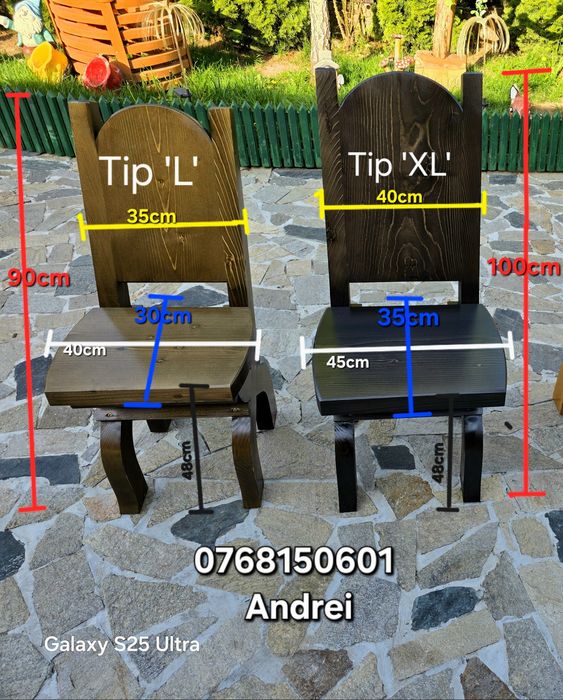 Masa cu  14 sau 16  scaune . Mobilier rustic . Mese si scaune. Masa 4m
