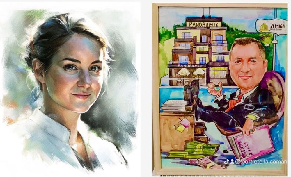 Portrete la comanda,caricaturi cadou personalizat,NU DIGITALE,cadou