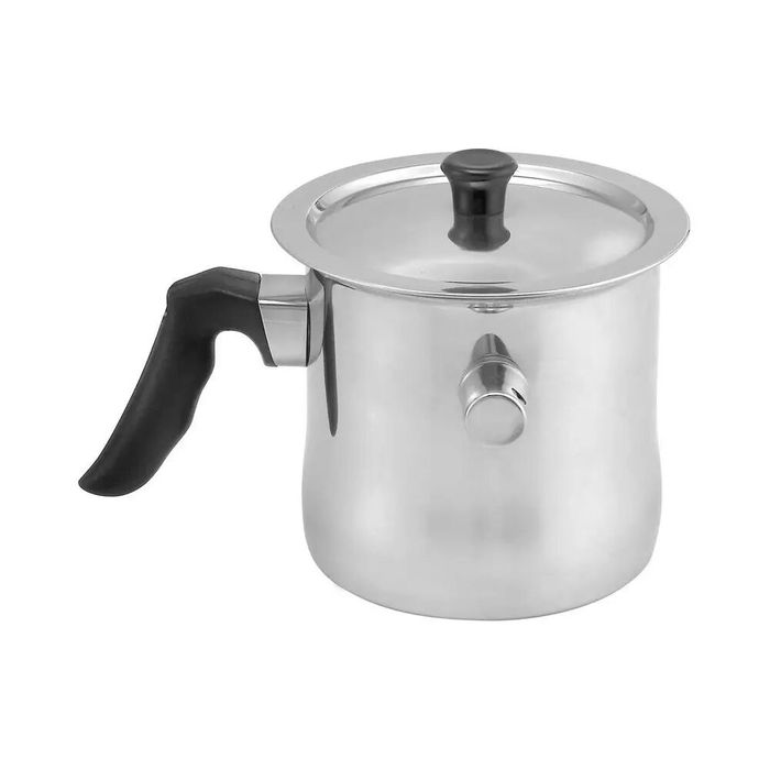 Oala din inox cu capac pentru fiert lapte, budinca sau creme cu fluier