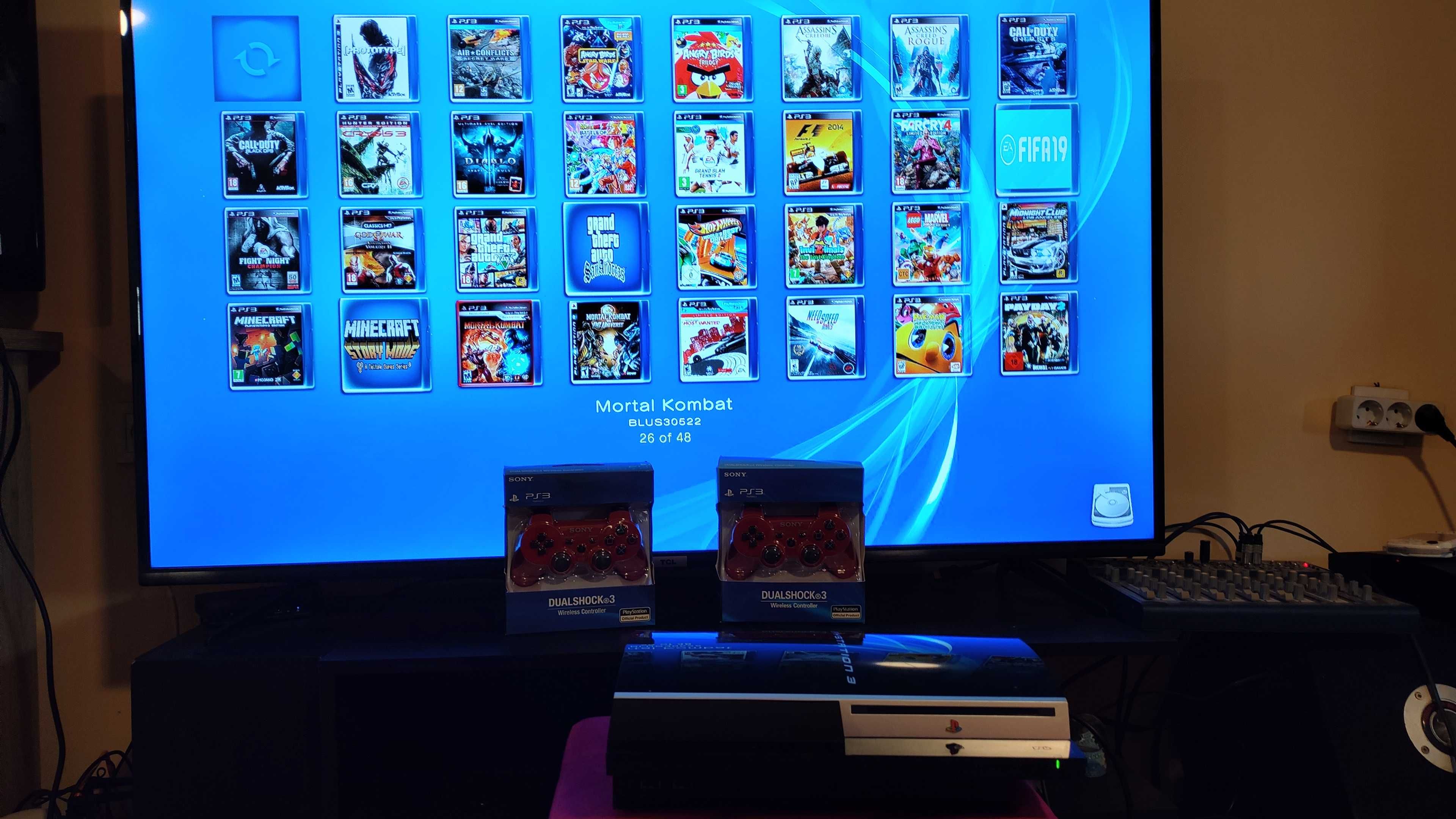 Playstation 3 Плейстейшън 3 fat PS3 фат отключена с 45 игри 500 гб гр ...