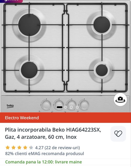 Plita pe gaz Beko