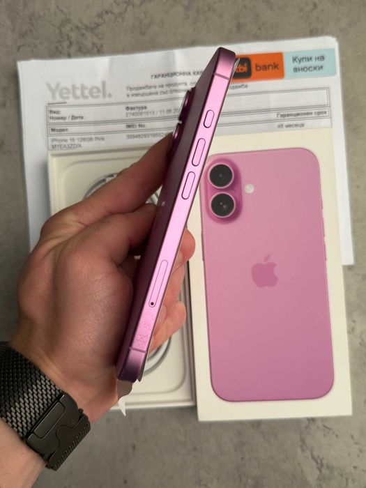 НОВ! 48 МЕС ГАРАНЦИЯ! Phone 16 Лизинг от 26€/мес pink 128GB розов