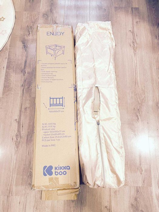 Кошара за игра KikkaBoo - Enjoy, Beige Bear + матрак