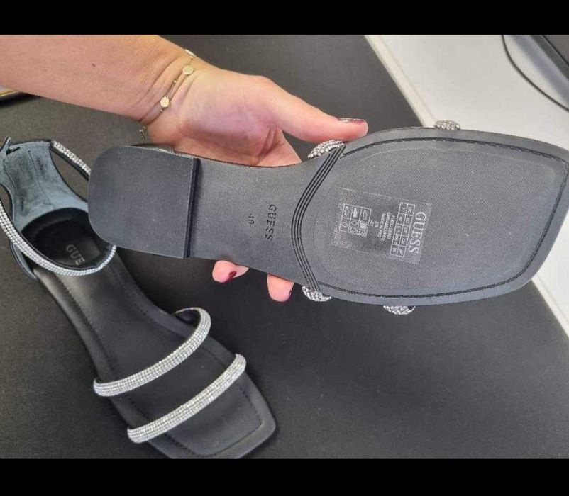 Sandale Guess Sabella negre cu strasuri