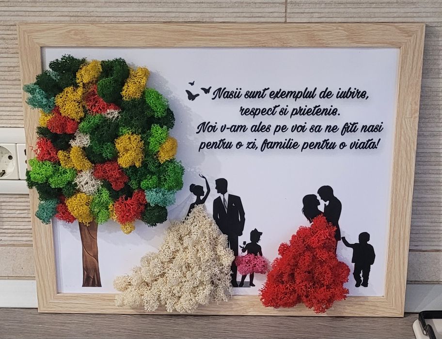 Tablou pentru nasi realizat cu licheni stabilizati
