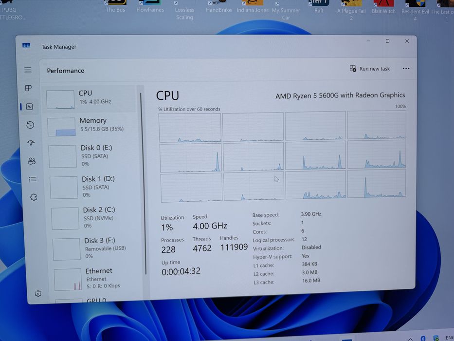Pc Gaming Rtx 5070 Ti 16GB/Ryzen 5600G/ 16 GB Ram/3 SSD (1 NVME)