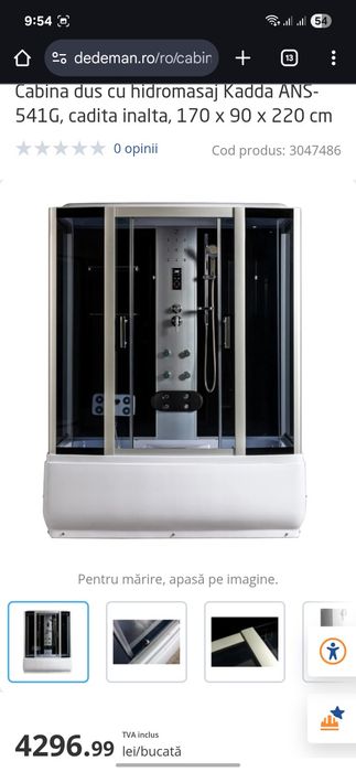 Vand Cabina dus cu cada si hidromasaj Noua