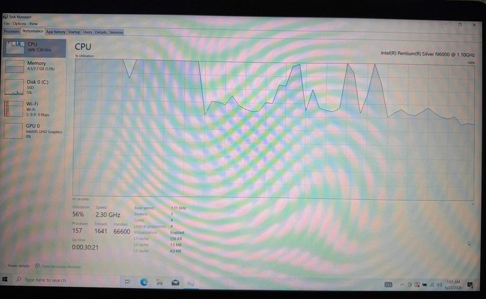 Vând Laptop hp cu intel pentium silver N60001.1ghz viteza de bază