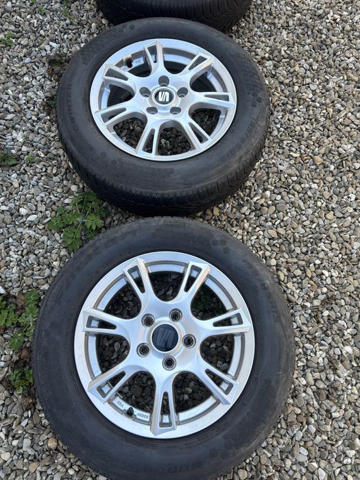 Set jante aliaj R 15 (5x112) cu anvelope 195/65R15, merg pe Seat,VW,Skoda,Audi