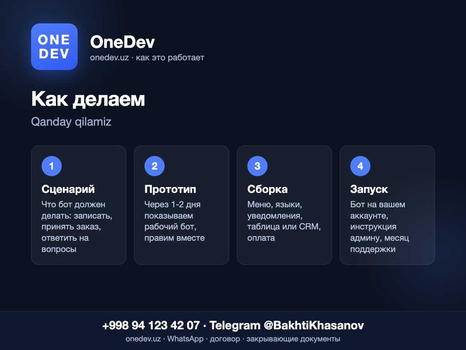 Telegram-бот для записи клиентов и заявок | Telegram bot yaratish