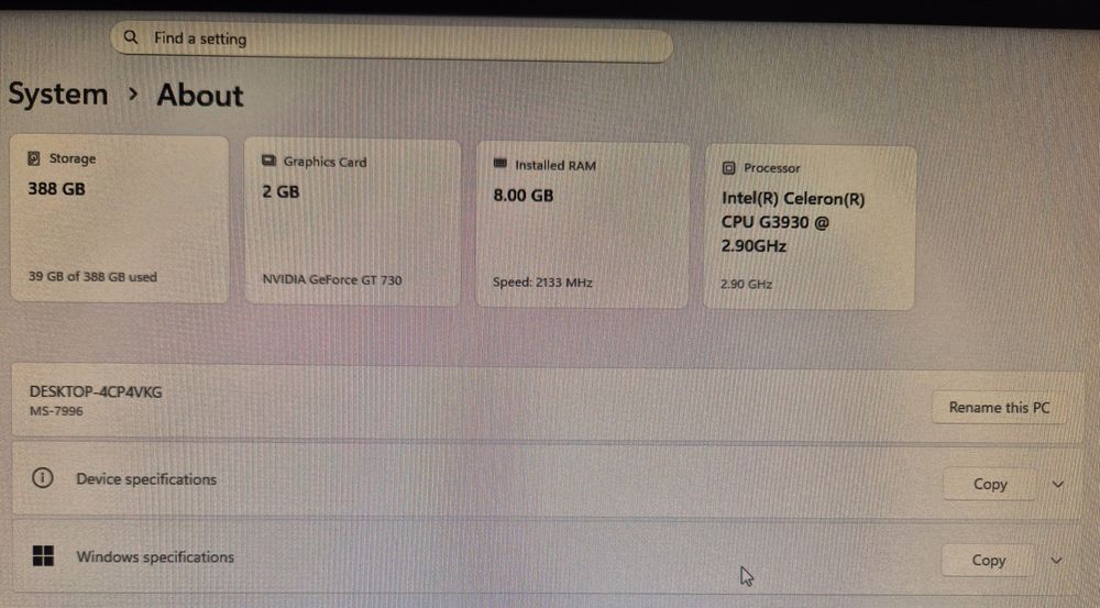 PC+Monitor Intel G3930(gen 7), 8gb ram, GT 730 2gb, SSD 256gb, PS4 pro