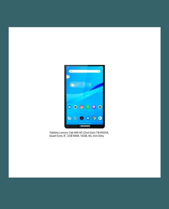 Tableta Lenovo Tab M8 HD , Quad-Core, 8", 2GB RAM, 16GB, SIM+SD card