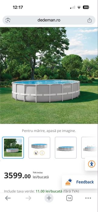 Piscina Intex 6.1 m x 1.32