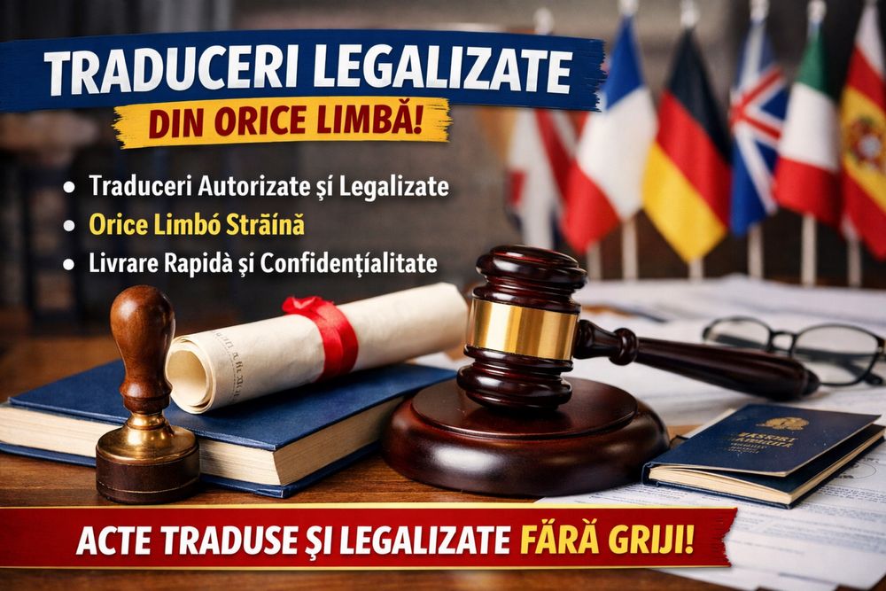 Traduceri Autorizate si LEGALIZATE DIN ORICE Limba