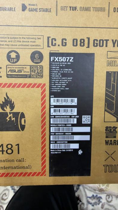 Игровой ноутбук ASUS TUF F15 i5-12500H/ОЗУ 16гб/RTX3050 4гб/SSD 512гб