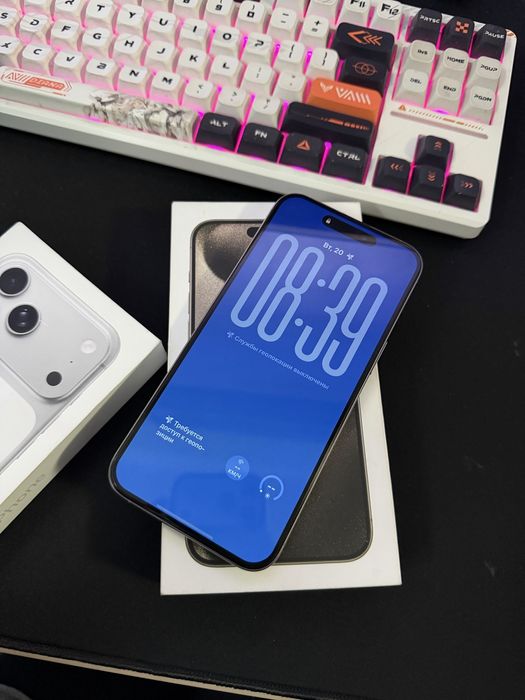 Iphone 15pro max natural titan, 256 gb, sim+e-sim full komplekt, ideal