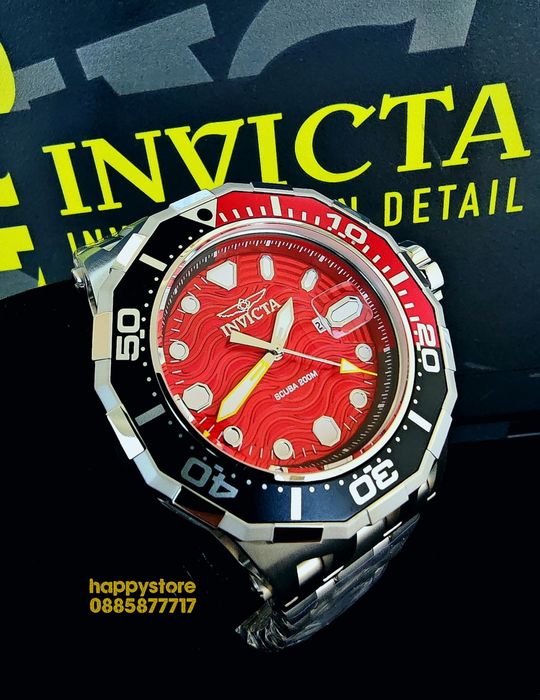 INVICTA Wave Red 52 mm, Инвикта нов ръчен часовник
