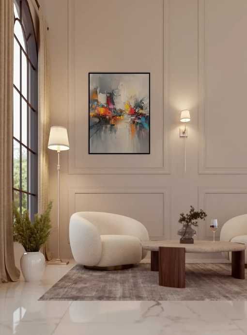 Tablou abstract, poster inramat, 50x70 cm