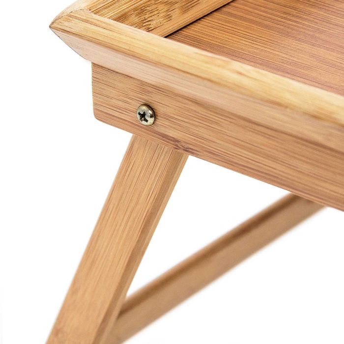 Masuta bambus servire la pat, manere transport, pliabila, 50x30 cm