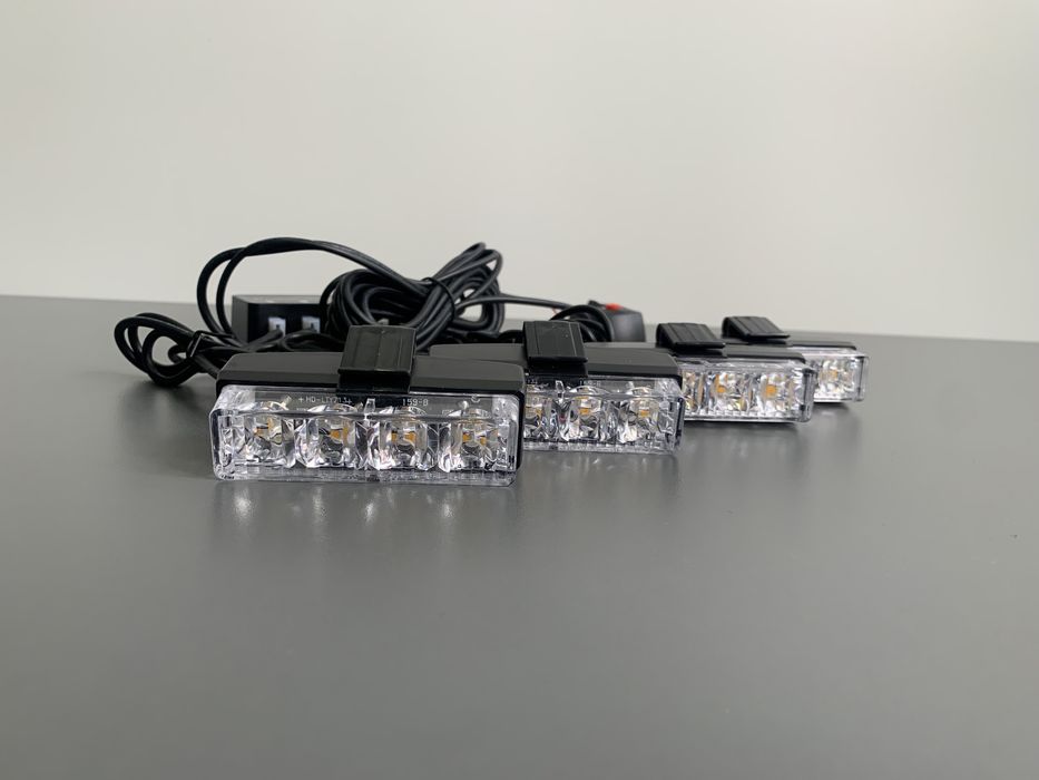 Stroboscoape auto grila LED 4x4 rosu albastru galben