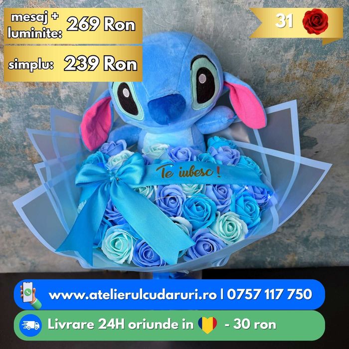 Buchete trandafiri din sapun Rosu*Alb*Roz*Albastru*etc