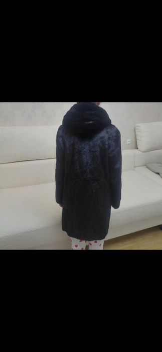 Норковая шуба с капюшоном