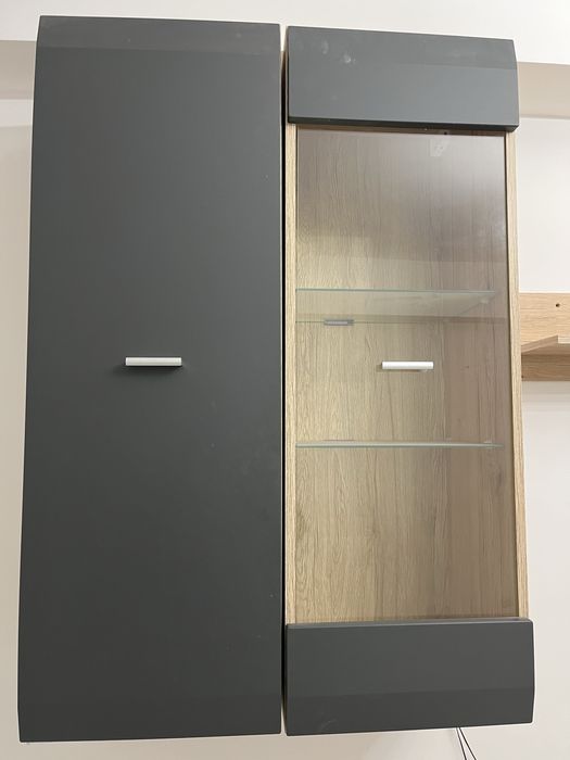 Set mobilier modular/comoda perete living / tv cu usi, sertare, leduri