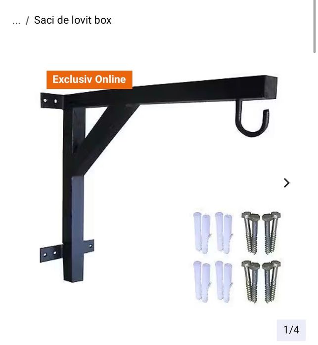 Vand sac de box Outshock Decathlon cu suport perete