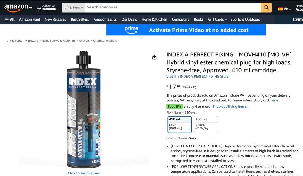 Solutie hibrid pe bază de vinilester INDEX - MOVH410 [MO-VH) 410 ml