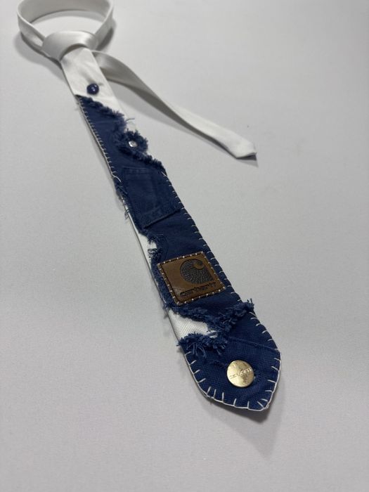 Cravata Carhartt WIP reworked 1of1 handmade white & blue