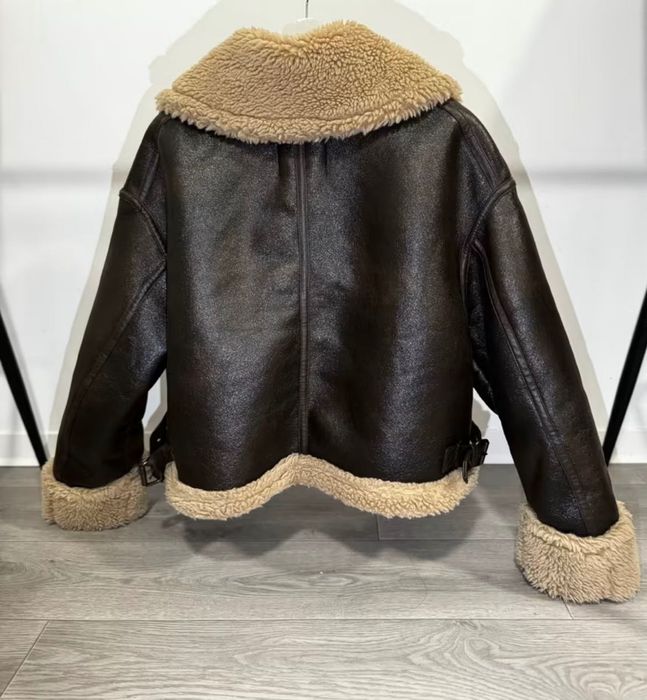 Кожено пухкаво яке zara