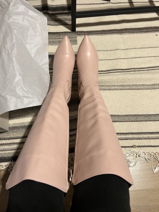Cizme din piele naturala roz, marimea 38