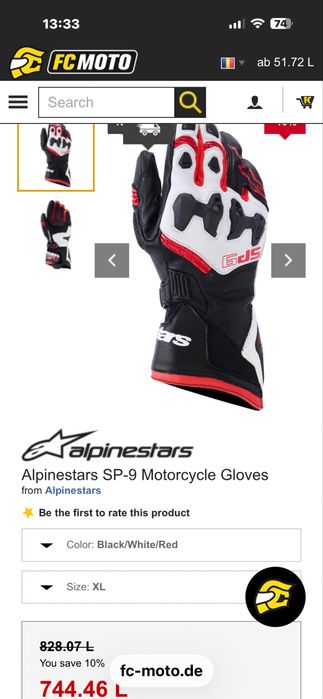 Manusi SP9 alpinestars Noi